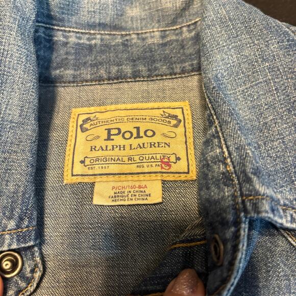 Polo Ralph Lauren Denim Western Shirt Dress NWT Blue Snap Front Women’s S/P - Picture 7 of 11